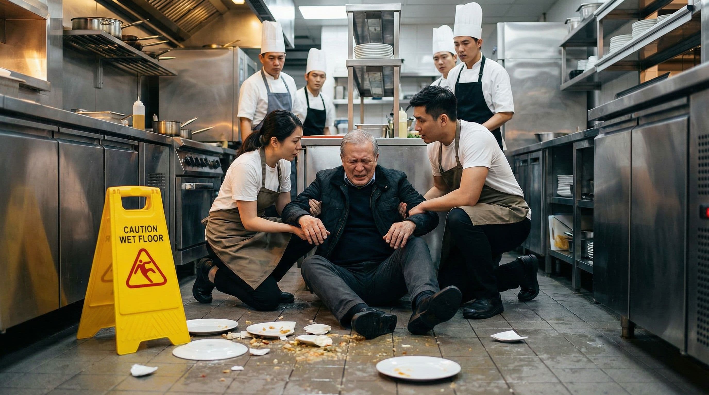 Gast stürzt im Restaurant