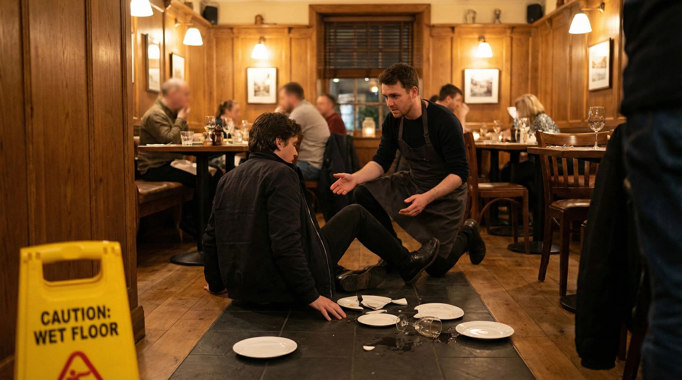 Gast stürzt im Restaurant