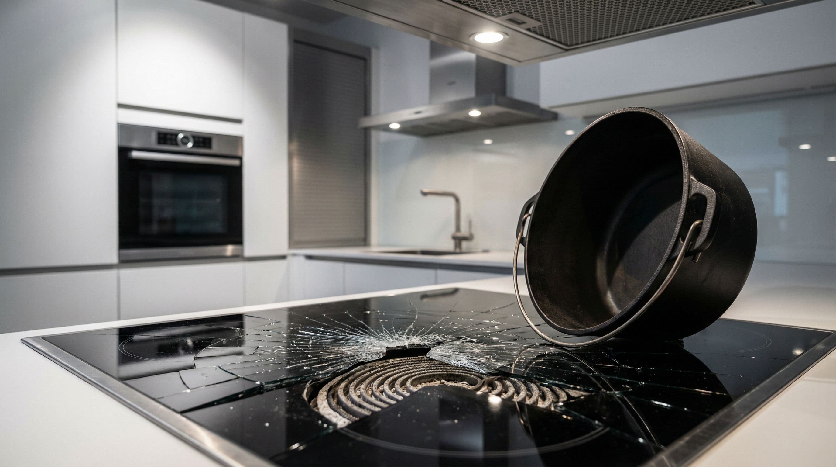 Ein Topf zerstört das Ceranfeld