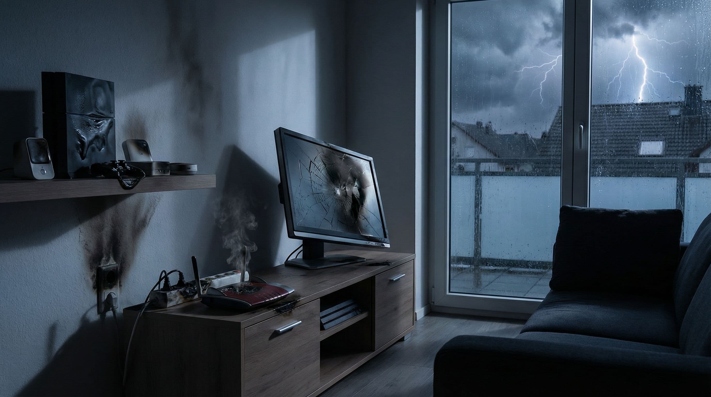 Blitzschlag zerstört die Elektronik