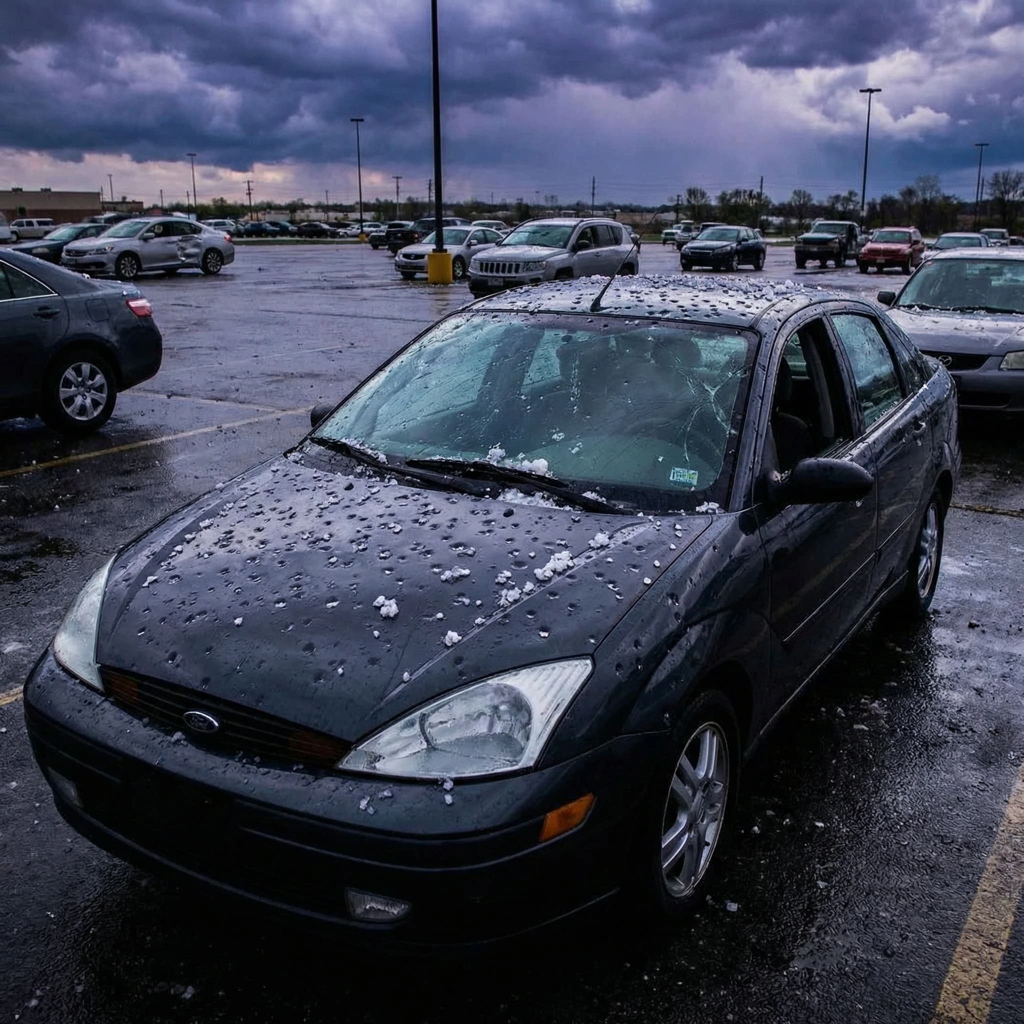 Hagel über Nacht
