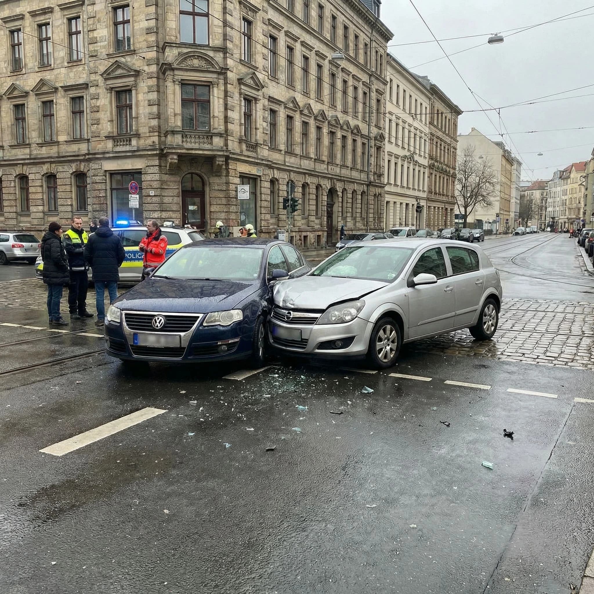 Kreuzung. Zusammenstoß.