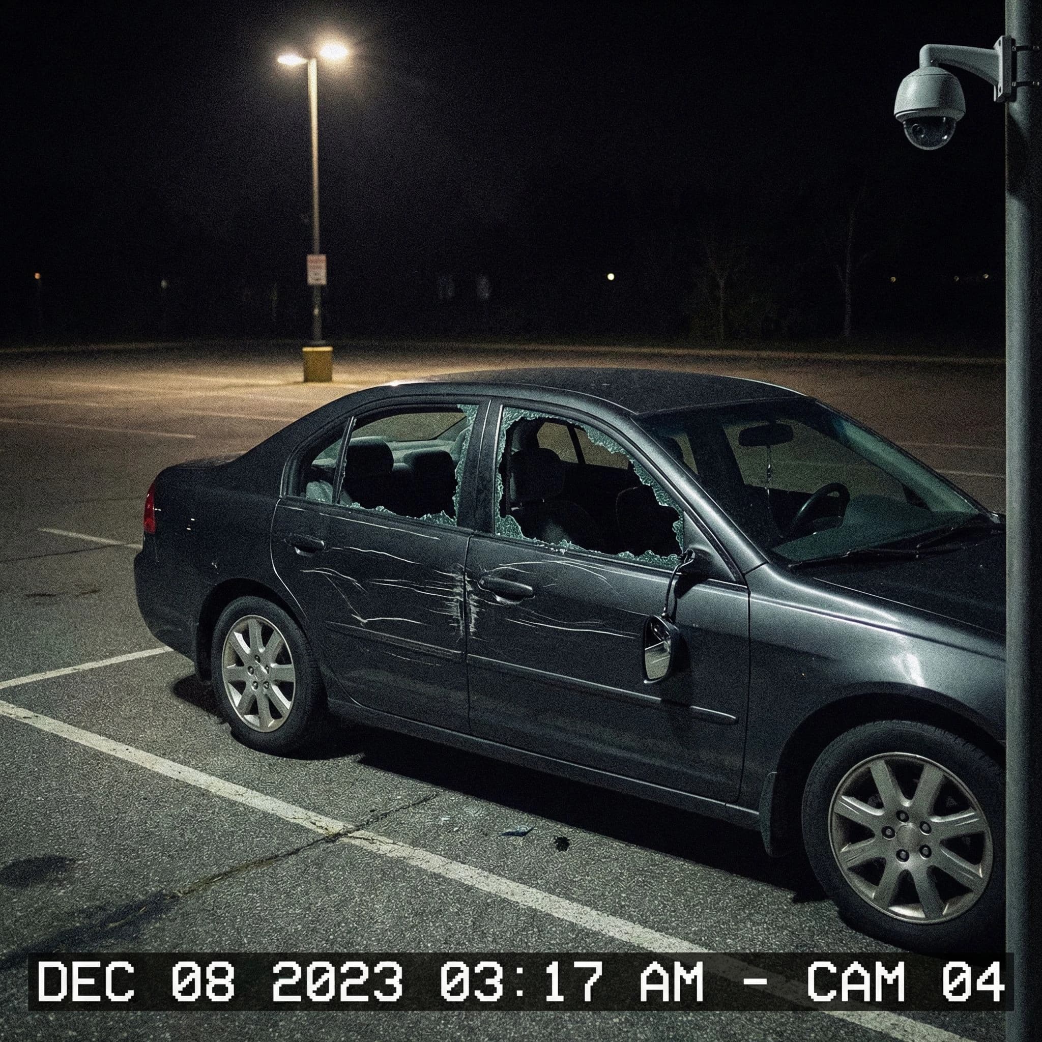 Vandalismus am Parkplatz