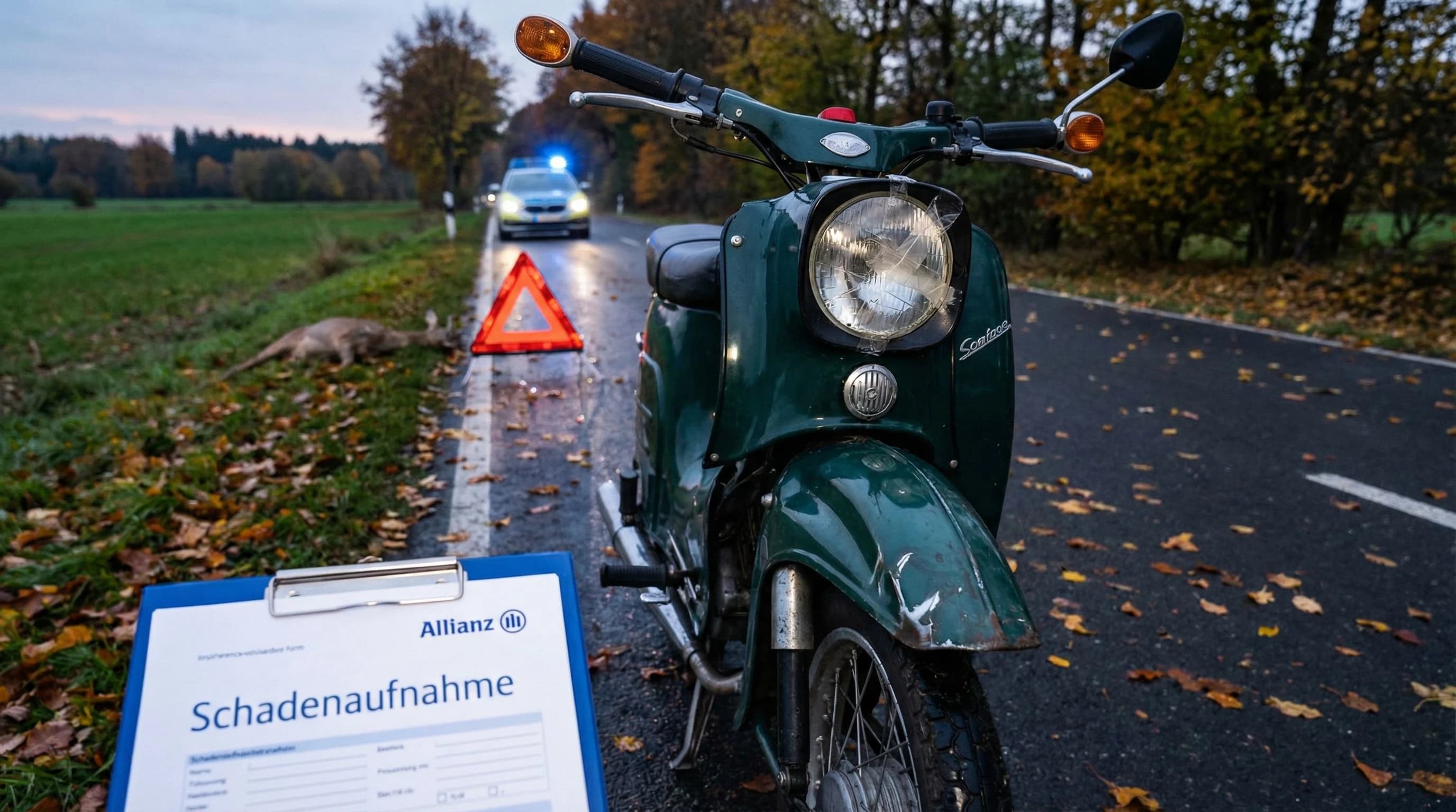 Wildunfall auf der Landstraße