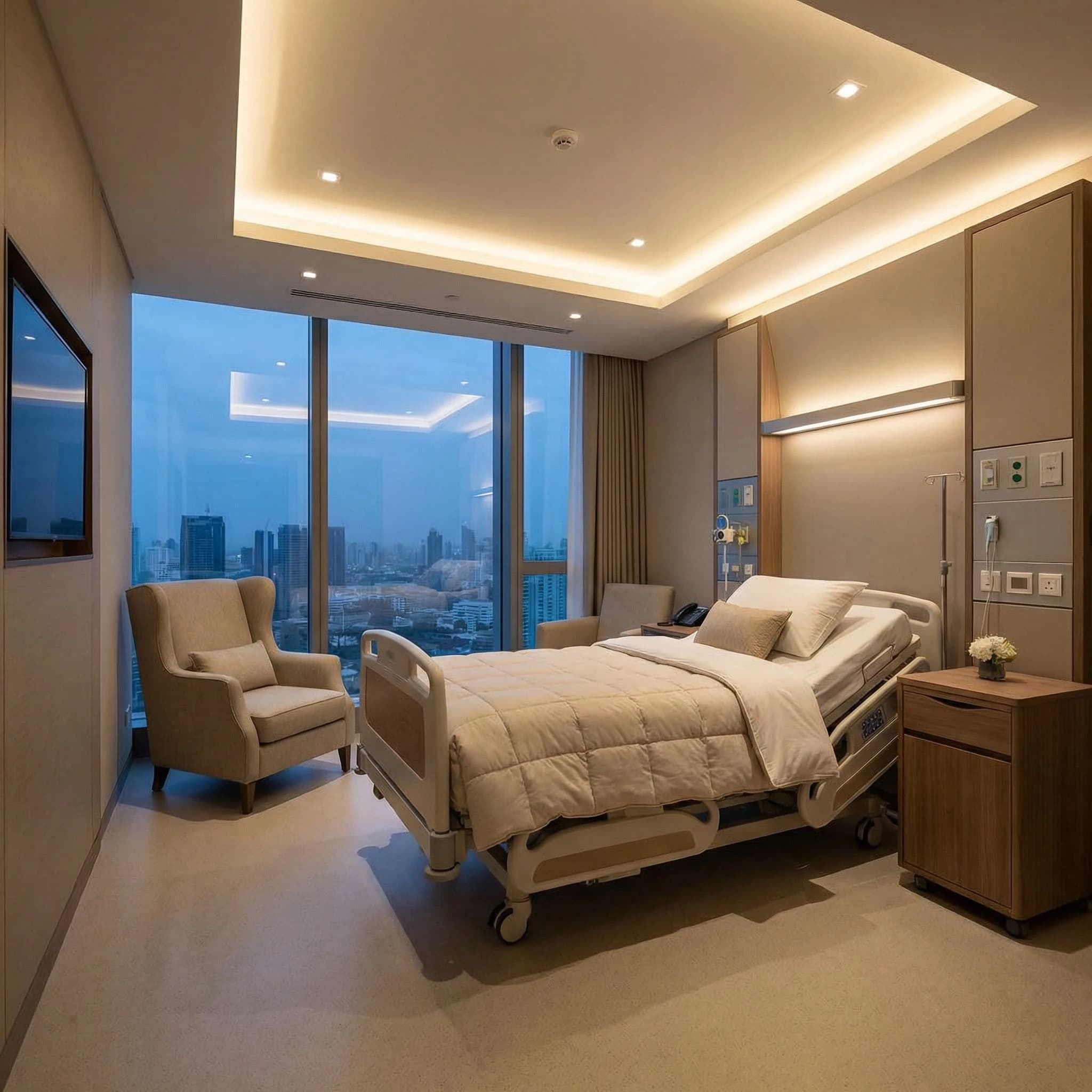 Krankenhaus: Mehrbettzimmer, kein Chefarzt