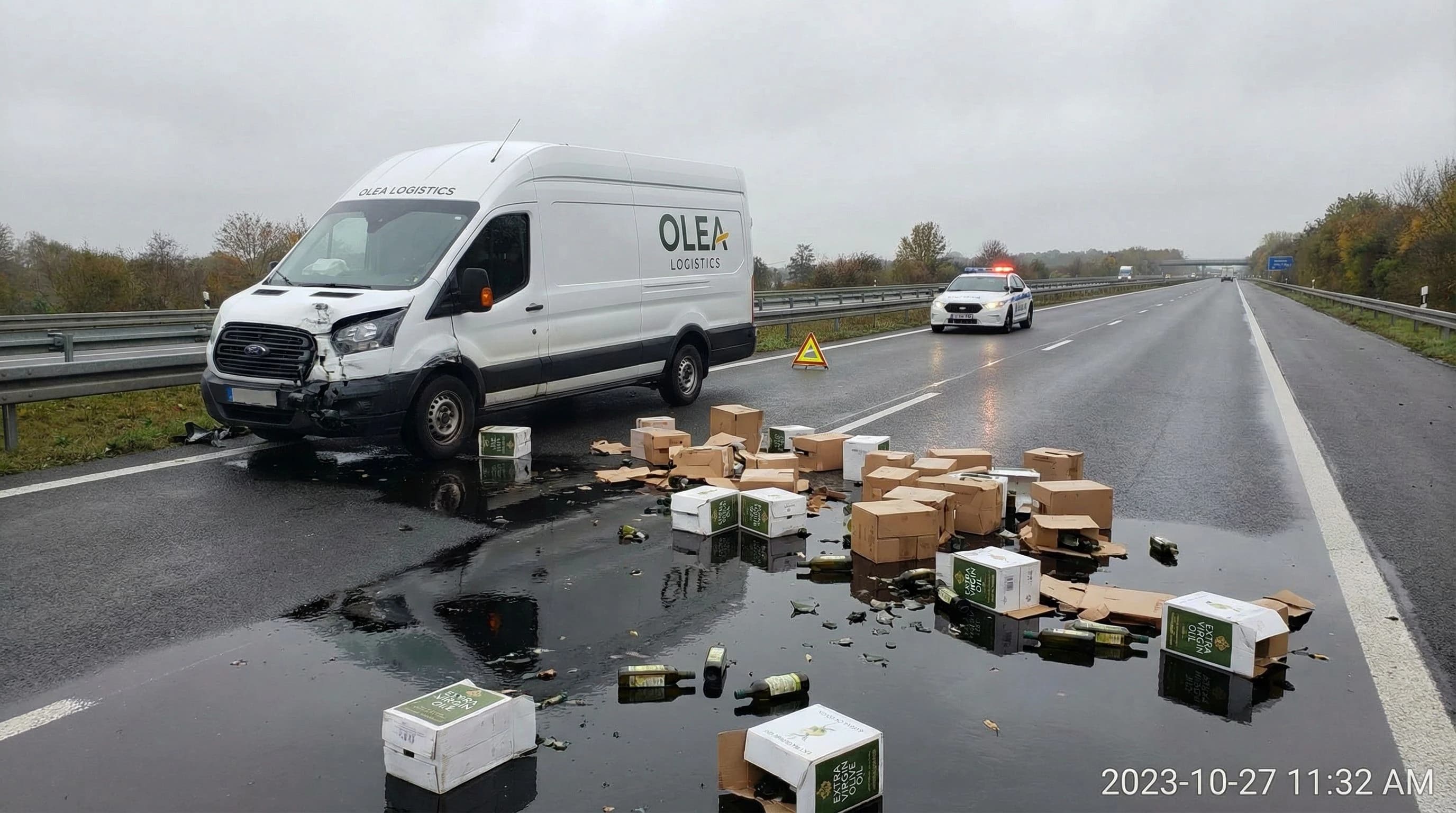 Ladung zerstört beim Unfall